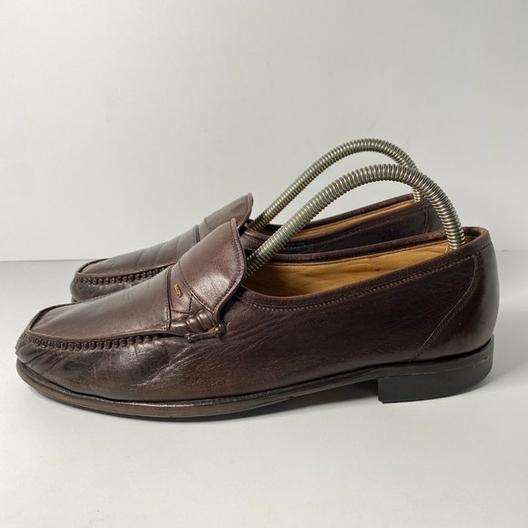 Bally Mens 8 EEE Brown Leather Slip On Penny Loafers Dress Shoes Switzerland main image 9